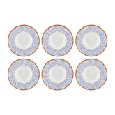 Edera dia.11" h:2.25" 16 oz. Round Blue Vitrified Deep Plate (Set of 6)
