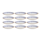 Edera dia.6" h:1.25" 7 oz. Round Blue Vitrified Deep Plate (Set of 12)