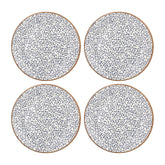 Edera dia.6.75" Round Blue Vitrified Plate (Set of 4)