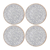 Edera dia.7.5" Round Blue Vitrified Plate (Set of 4)
