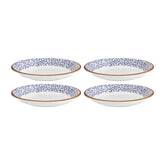 Edera dia.8.25" h:0" 17 oz. Round Blue Vitrified Deep Plate (Set of 4)
