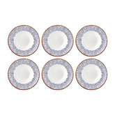 Edera dia.9.75" h:2.25" 14 oz. Round Blue Vitrified Deep Plate (Set of 6)