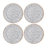 Edera dia.9.75" Round Blue Vitrified Plate (Set of 4)