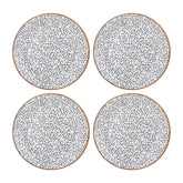 Edera dia.10.75" Round Blue Vitrified Plate (Set of 4)