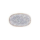 Edera 11.5" x 7" x h:1.25" Oval Blue Vitrified Platter (1 each)