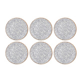 Edera dia.11.75" Round Blue Vitrified Plate (Set of 6)