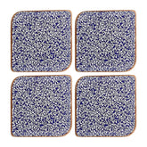 Edera Cobalt 6" x 6" Square Blue Vitrified Plate (Set of 4)