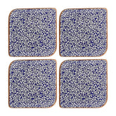 Edera Cobalt 7.5" x 7.5" Square Blue Vitrified Plate (Set of 4)