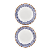 Edera Cobalt dia.9" h:0" 34 oz. Round Blue Vitrified Deep Plate (Set of 2)