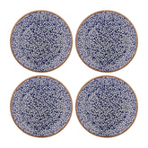 Edera Cobalt dia.6.75" Round Blue Vitrified Plate (Set of 4)