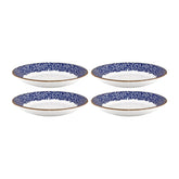 Edera Cobalt dia.8.25" h:0" 17 oz. Round Blue Vitrified Deep Plate (Set of 4)