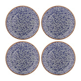 Edera Cobalt dia.8.25" Round Blue Vitrified Plate (Set of 4)