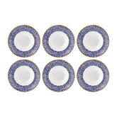 Edera Cobalt dia.9.75" h:2.25" 14 oz. Round Blue Vitrified Deep Plate (Set of 6)