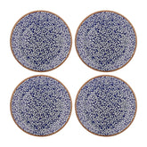 Edera Cobalt dia.9.75" Round Blue Vitrified Plate (Set of 4)