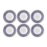 Edera Cobalt dia.10.75" h:2.5" 17 oz. Round Blue Vitrified Deep Plate (Set of 6)