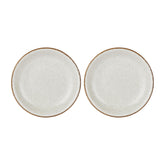 Dust dia.11" h:0" 57 oz. Round Beige Vitrified Deep Plate (Set of 2)