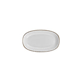 Grace 9.5" x 5.75" x h:1" Oval Brown Vitrified Platter (1 each)