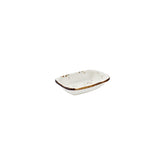 Harmony Elegance 6.25" x 4.25" x h:0" Rectangular Brown Vitrified Deep Plate (Set of 4)