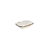 Harmony Elegance 7.75" x 5.5" x h:0" Rectangular Brown Vitrified Deep Plate (Set of 4)
