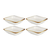 Gleam 4" x 3.5" x h:0.5" 2 oz. Square Brown Vitrified Bowl (Set of 4)
