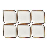 Gleam 11" x 11" Square Brown Vitrified Plate (Set of 6)