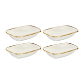 Gleam 6.25" x 4.25" x h:0" Rectangular Brown Vitrified Deep Plate (Set of 4)