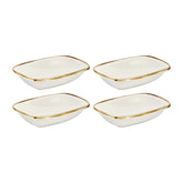 Gleam 7.75" x 5.5" x h:0" Rectangular Brown Vitrified Deep Plate (Set of 4)