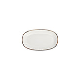 Gleam 9.5" x 5.75" x h:1" Oval Brown Vitrified Platter (1 each)
