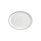 Gleam 12.25" x 9.5" x h:1" Oval Brown Vitrified Platter (1 each)