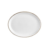 Gleam 14.25" x 11" x h:1.25" Oval Brown Vitrified Platter (1 each)