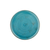 Infinity dia.12.5" x 12.5" Round Turquoise Vitrified Pizza Plate (Set of 6)