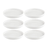 Helix White dia.7.5" Round Warm White Vitrified Plate (Set of 6)
