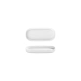 Helix White 7.75" x 3.75" x h:1" Oval Warm White Vitrified Platter (1 each)