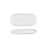 Helix White 11.75" x 6.25" x h:0.75" Oval Warm White Vitrified Platter (1 each)