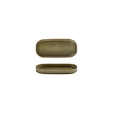 Helix Bamboo 7.75" x 3.75" x h:1" Oval Green Vitrified Platter (1 each)