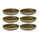 Helix Bamboo dia.7.5" h:1.5" 24 oz. Round Green Vitrified Deep Plate (Set of 6)
