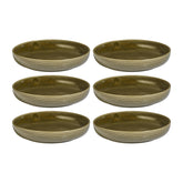 Helix Bamboo dia.9" h:2" 42 oz. Round Green Vitrified Deep Plate (Set of 6)