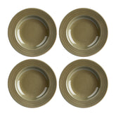 Helix Bamboo dia.9" h:0" 10 oz. Round Green Vitrified Deep Plate (Set of 4)