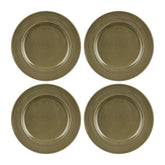 Helix Bamboo dia.9.5" Round Green Vitrified Plate (Set of 4)