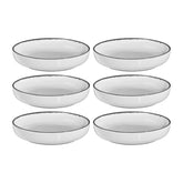 Helix Black dia.9" h:2" 42 oz. Round Black Vitrified Deep Plate (Set of 6)