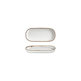 Helix Gleam 7.75" x 3.75" x h:1" Oval Brown Vitrified Platter (1 each)