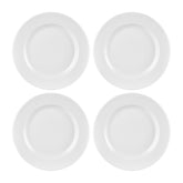 Helix White dia.7" Round Warm White Vitrified Plate (Set of 4)
