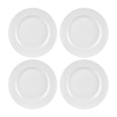 Helix White dia.8.25" Round Warm White Vitrified Plate (Set of 4)