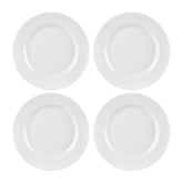 Helix White dia.10.75" Round Warm White Vitrified Plate (Set of 4)