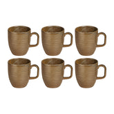 Helix Kaldi dia.3.25" h:4" 11 oz. Round Brown Vitrified Mug (Set of 6)