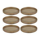 Helix Kaldi dia.6.25" Round Brown Vitrified Plate (Set of 6)