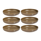 Helix Kaldi dia.7.5" h:1.5" 24 oz. Round Brown Vitrified Deep Plate (Set of 6)