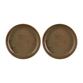 Helix Kaldi dia.9" h:0" 42 oz. Round Brown Vitrified Deep Plate (Set of 2)