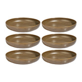 Helix Kaldi dia.10.25" h:2" 59 oz. Round Brown Vitrified Deep Plate (Set of 6)