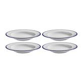 Helix Navy Blue dia.9" h:0" 10 oz. Round Blue Vitrified Deep Plate (Set of 4)